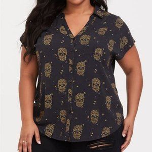 TORRID floral flower skull dolman